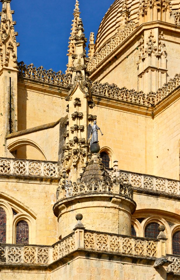 Lead tuba angel architectural details cathedral Segovia