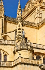 Lead tuba angel architectural details cathedral Segovia