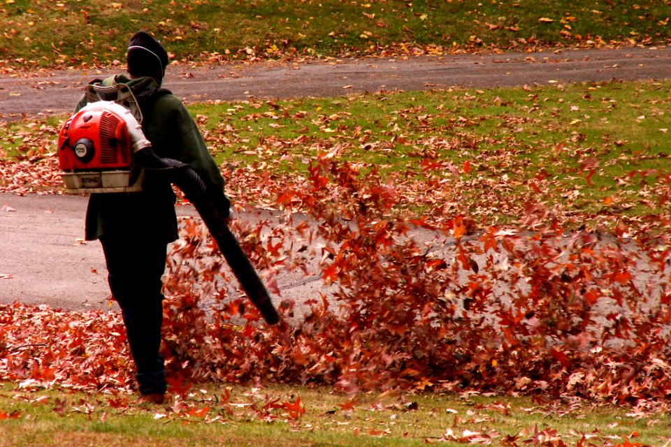 Leaf blower, Homewood Cemetery