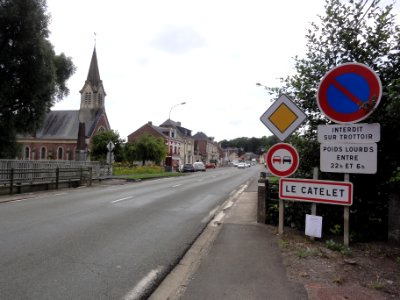 Le Catelet (Aisne) city limit sign