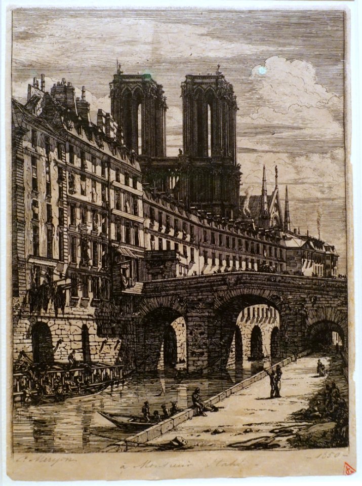 Le Petit Pont by Charles Méryon, 1850, etching - Museum Berggruen - DSC03826