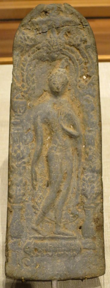 Lead plaque of a walking Buddha from Thailand, 17th century, Honolulu Museum of Art 