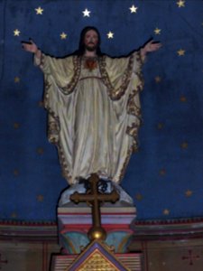 Le Grez (Sarthe) église,Le Grez (Sarthe) église,statue de Sacré-Coeur