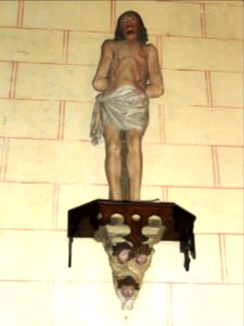 Le Grez (Sarthe) église, statue saint Sébastien