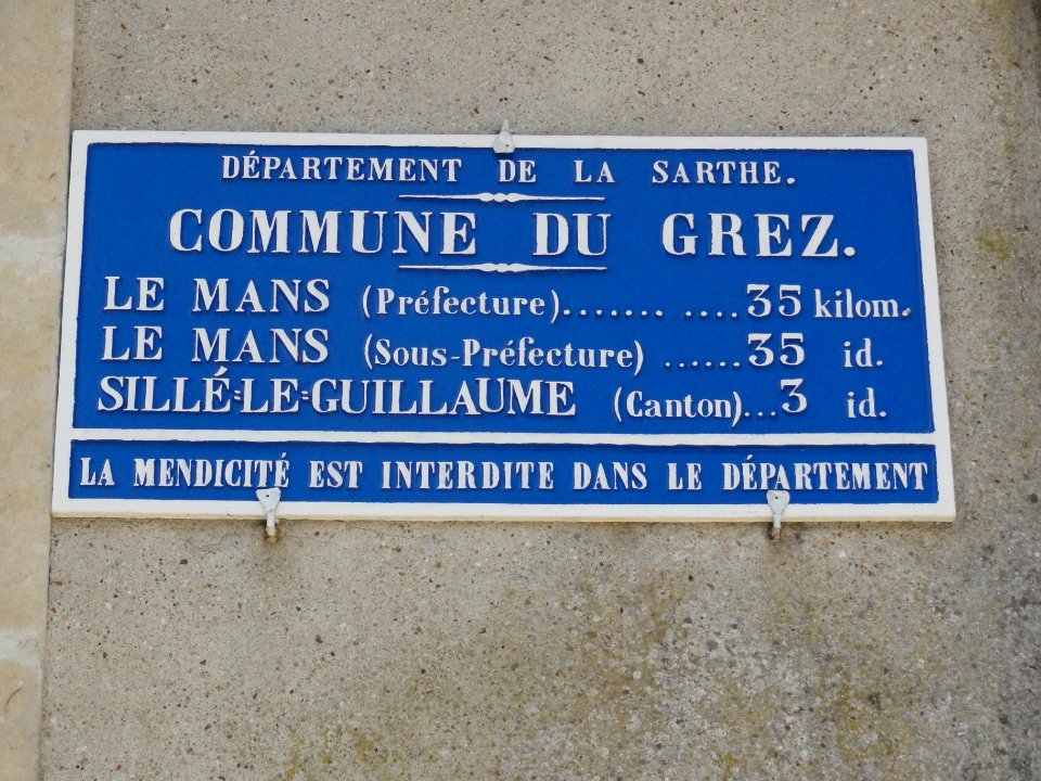 Le Grez (Sarthe) plaque de cocher