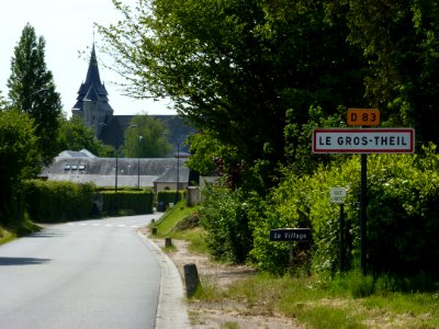 Le Gros-Theil (Eure, Fr) city limit sign