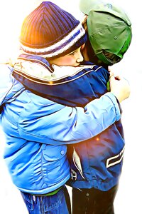 Kids lovely hug photo