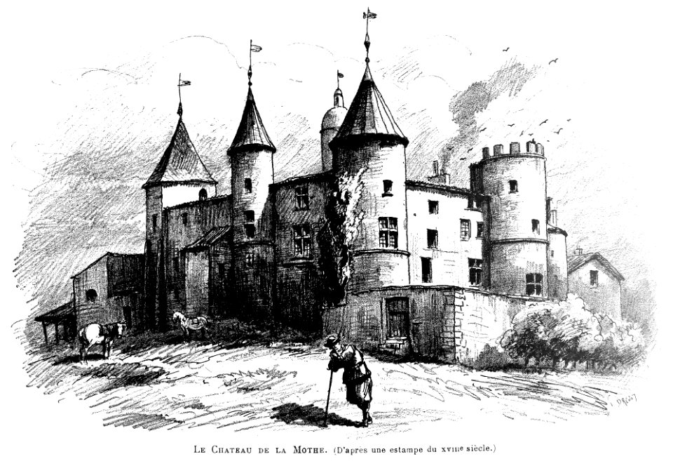 Le Lyon de nos pères, Vingtrinier et Drevet, 1901, page 002, dessin de Joannès Drevet, le château de la Mothe