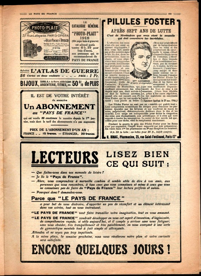 Le Pays de France, No174, scan17, Annonce3