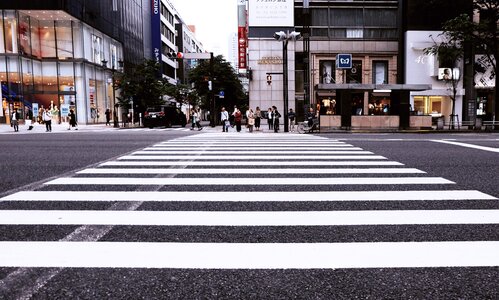 Crossing pedestrians people