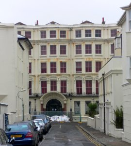 Lansdowne Place Hotel viewed from Alice Place, Hove (January 2013)