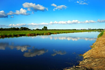 Polder meadow waterway photo