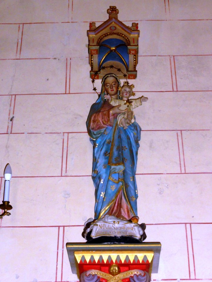 Le Grez (Sarthe) église, statue Vierge à l'Enfant