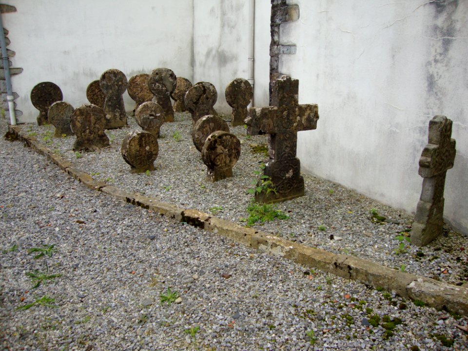 Lantabat St-Martin (Pyr-Atl, Fr) old basque steles in a corner of the cemetery