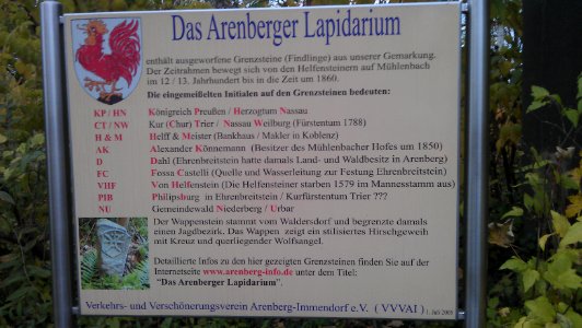 Lapidarium Arenberg Infotafel