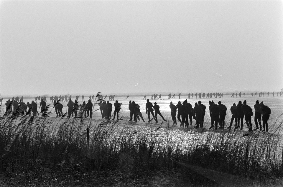 Lange rijen schaatsers op Gaastmeer, Bestanddeelnr 933-5662