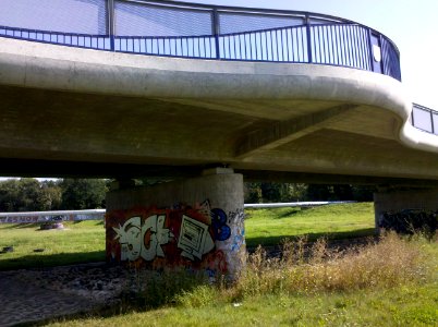 Lauersche Brücke bzw. Bauwerk 8 die S 46 über das Elsterhochflutbett führend -Auskragung- im August 2017