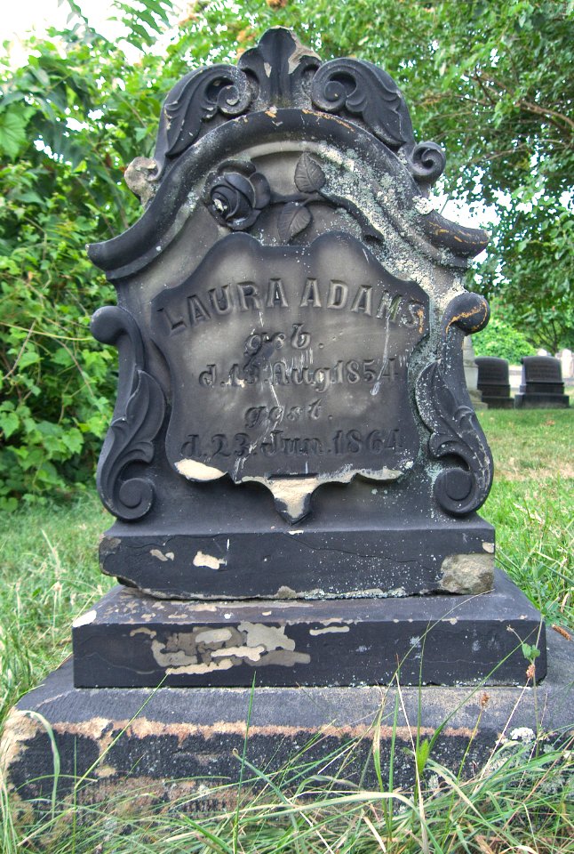 Laura Adams Monument, Voegtly Cemetery, 2015-08-09. 01