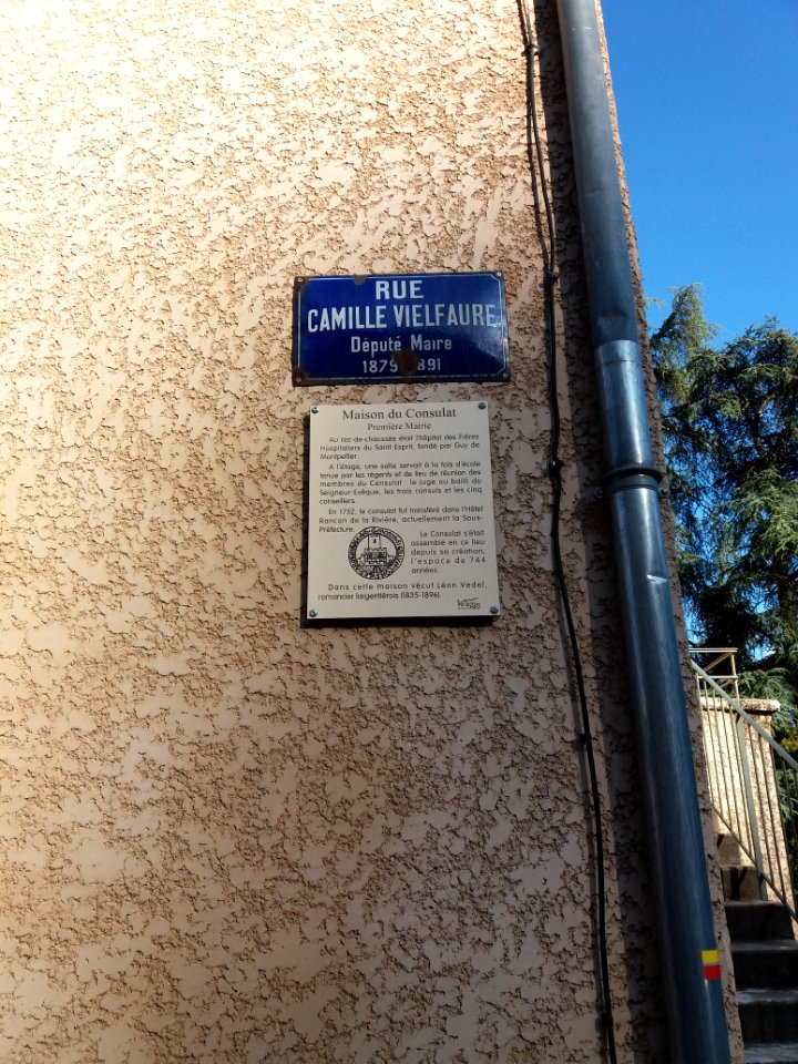 Largentière - Plaques Rue Camille Vielfaure et Maison du Consulat