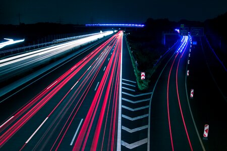 Night blue red