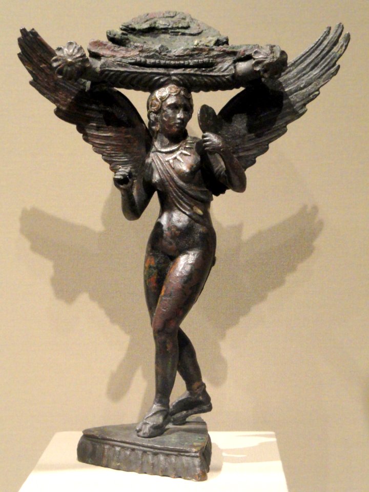 Lasa (patera support), 300-280 BC, Etruscan, bronze with silver inlays - Cleveland Museum of Art - DSC08266