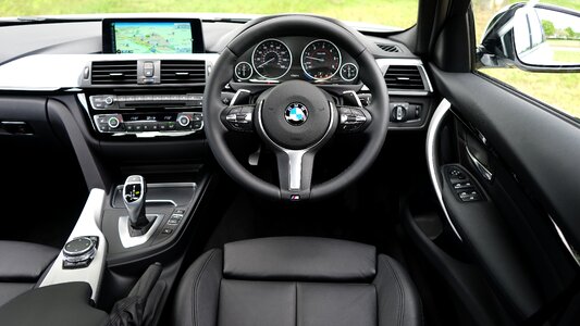 Car interior dashboard speedometer