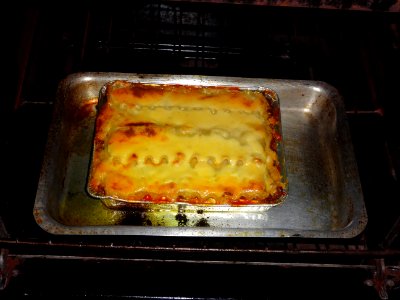 Lasagna in Oven