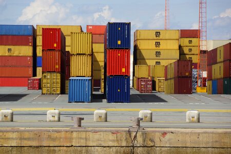 Containers distribution dock photo