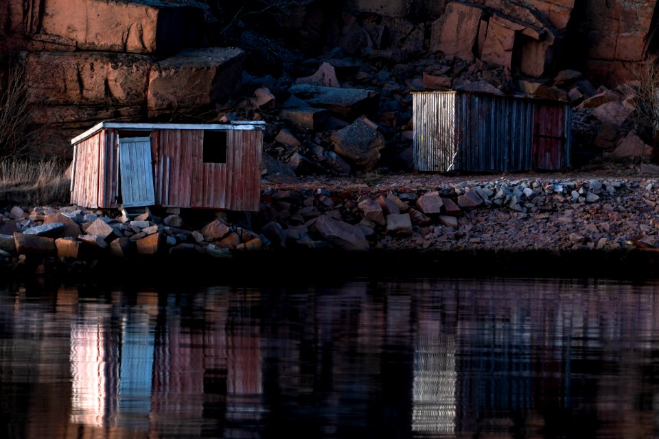Last light of the day on shacks in Govik 6
