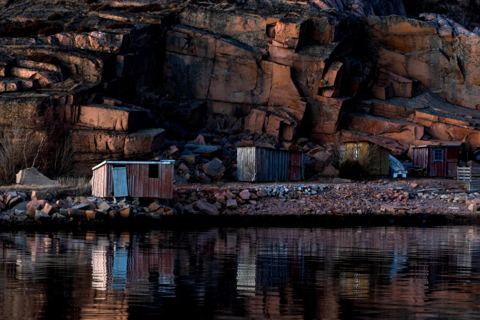Last light of the day on shacks in Govik 5