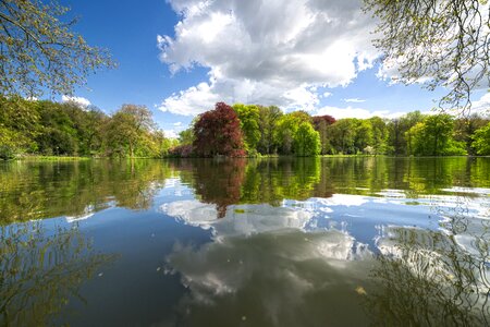 River lake clouds photo