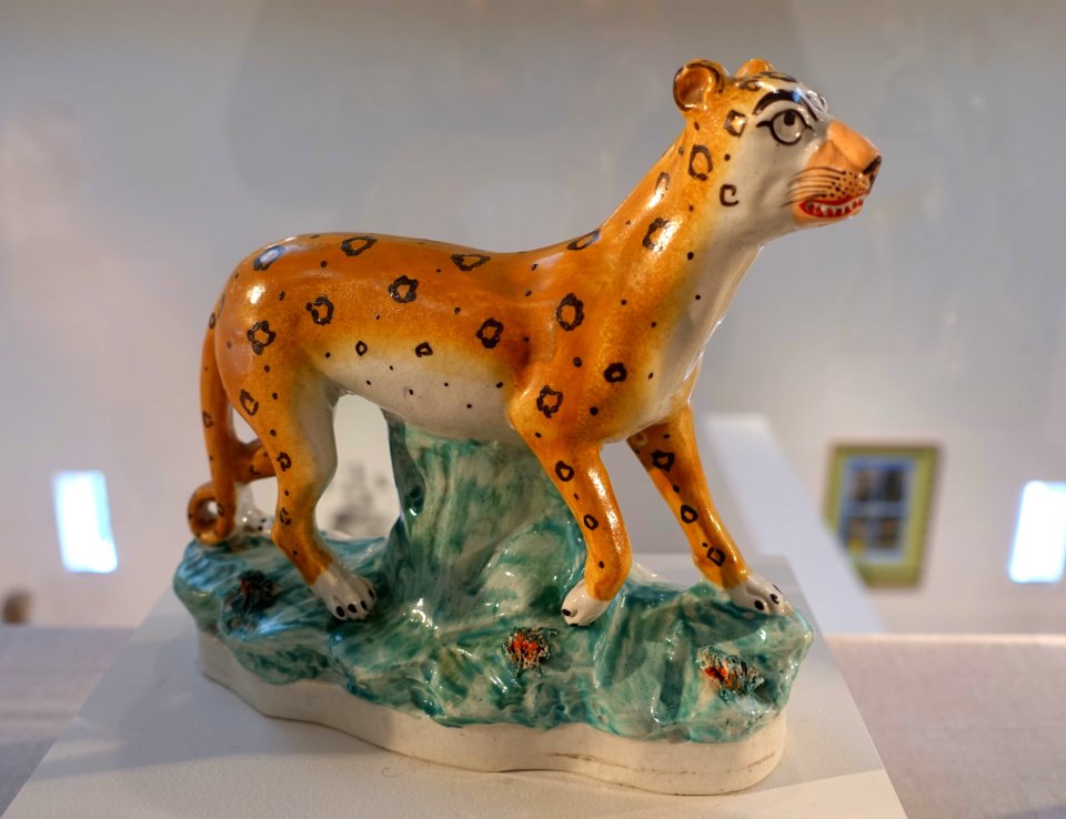 Leopard, Staffordshire, England, 1800s, glazed earthenware - Portland Museum of Art - Portland, Maine - DSC04347