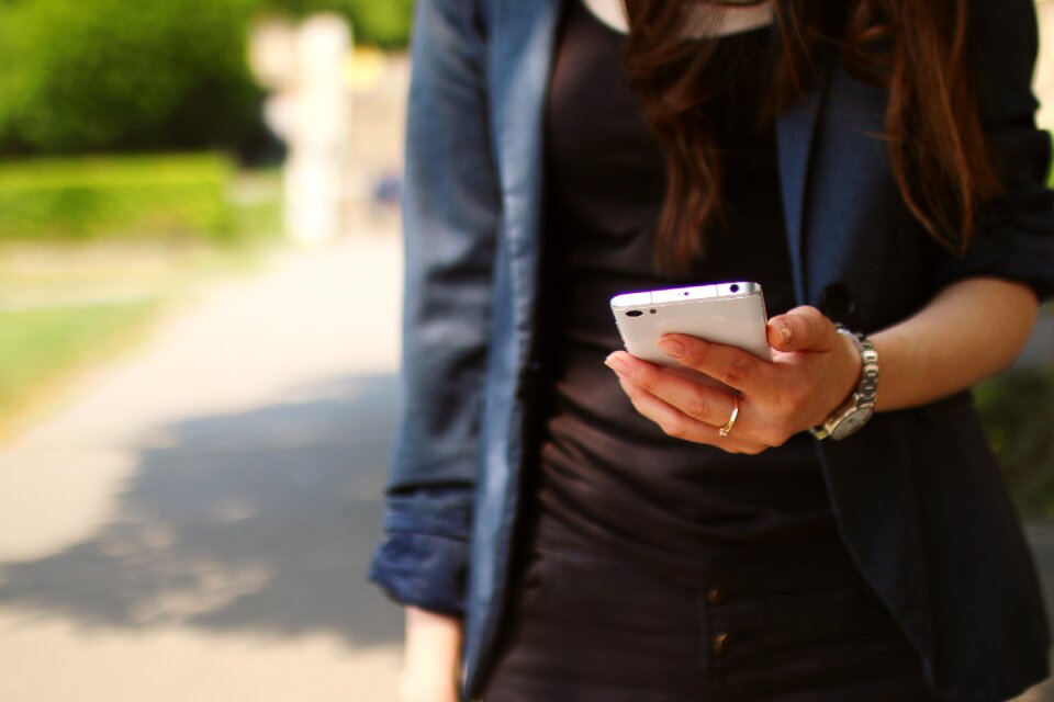 Person smartphone woman