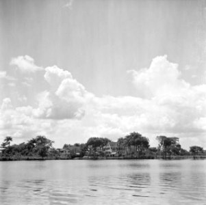 Leprozerie Groot-Chatillon gezien vanaf de Surinamerivier in Suriname, Bestanddeelnr 252-6264