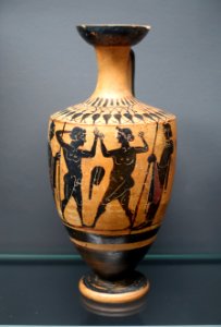 Lekythos with boxers, Attic, c. 520 BC, L 371 - Martin von Wagner Museum - Würzburg, Germany - DSC05493