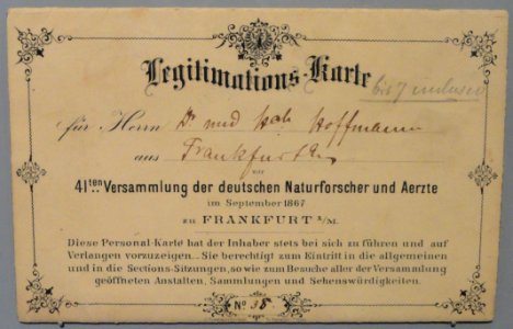 Legitimations-Karte - Struwwelpeter Museum - Frankfurt am Main - DSC03064