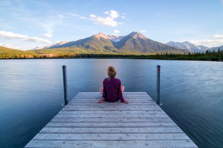 Relaxing dock lake photo