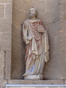 Les Monthairons (Meuse) église, façade, statue A