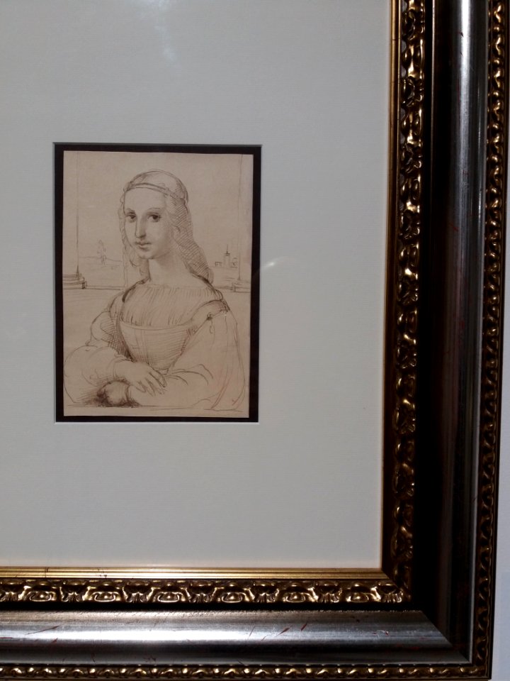 Leonardo da Vinci, les inventions d'un génie - Raffaello, croquis de la Joconde, gravure originale