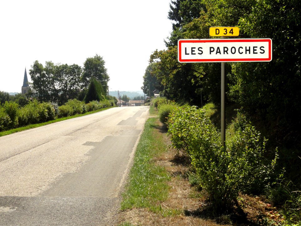 Les Paroches (Meuse) city limit sign