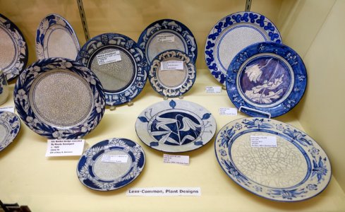 Less-common plant designs - Dedham Pottery - Dedham Historical Society - Dedham Massachusetts - DSC04285