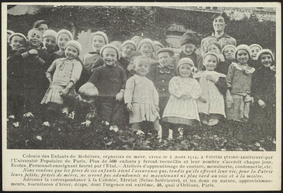 Les orphelins de la guerre. Colonie des Enfants de Mobilisés, orphelins de mère,, Bestanddeelnr 158-1872