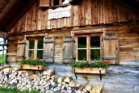 Hut log cabin mountains