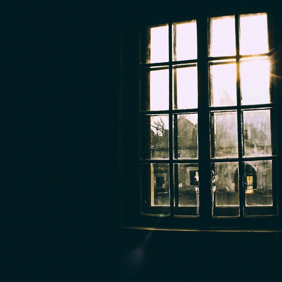 Window blue sun blue window