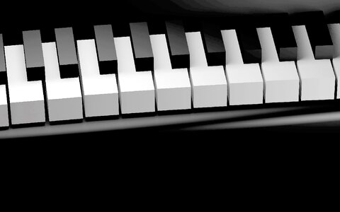 Keyboard instrument piano keys close up photo