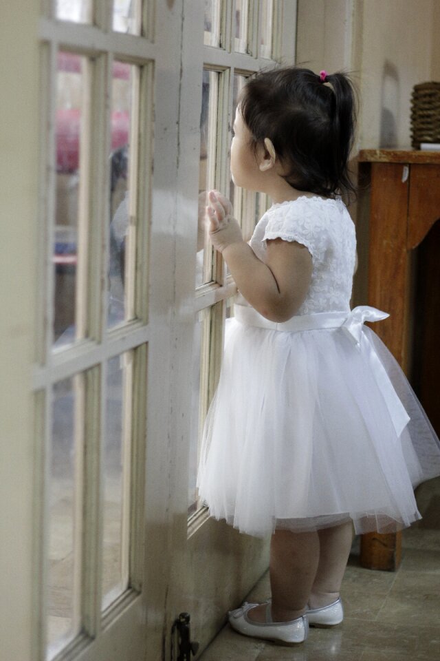 Wedding reception girl white dress