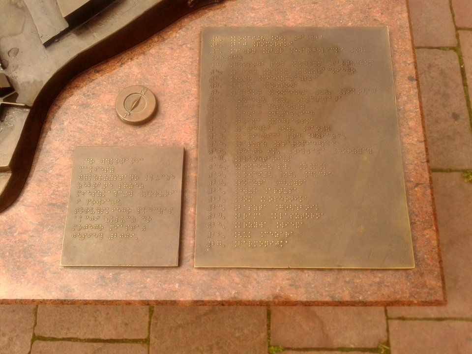 Legenda Makiety Dotykowej Toruńskiej Starówki w języku Braille'a