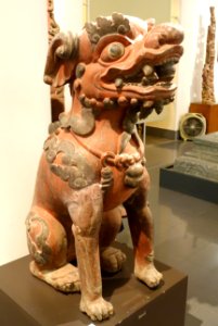 Legendary lion (Nghe), Le Thanh Tong king's temple, Thanh Hoa province, early 17th century AD, lacquered wood - Vietnam National Museum of Fine Arts - Hanoi, Vietnam - DSC04875