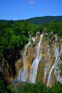 Mountain sky waterfall