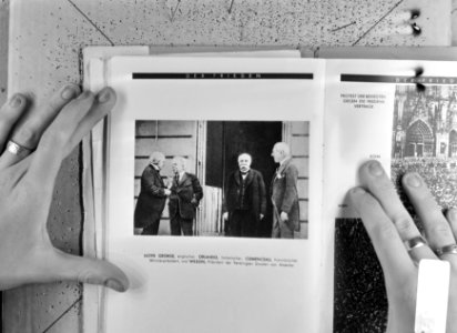 Leiders van de vier geallieerde grootmachten na de Eerste Wereldoorlog v.l.n.r., Bestanddeelnr 924-6216